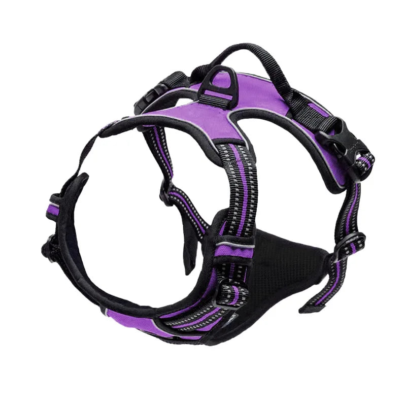 Dog Harness for Large Dogs No Pull Pet Harness with Soft Padded Handle Adjustable Reflective Vest with 2 Leash Clips