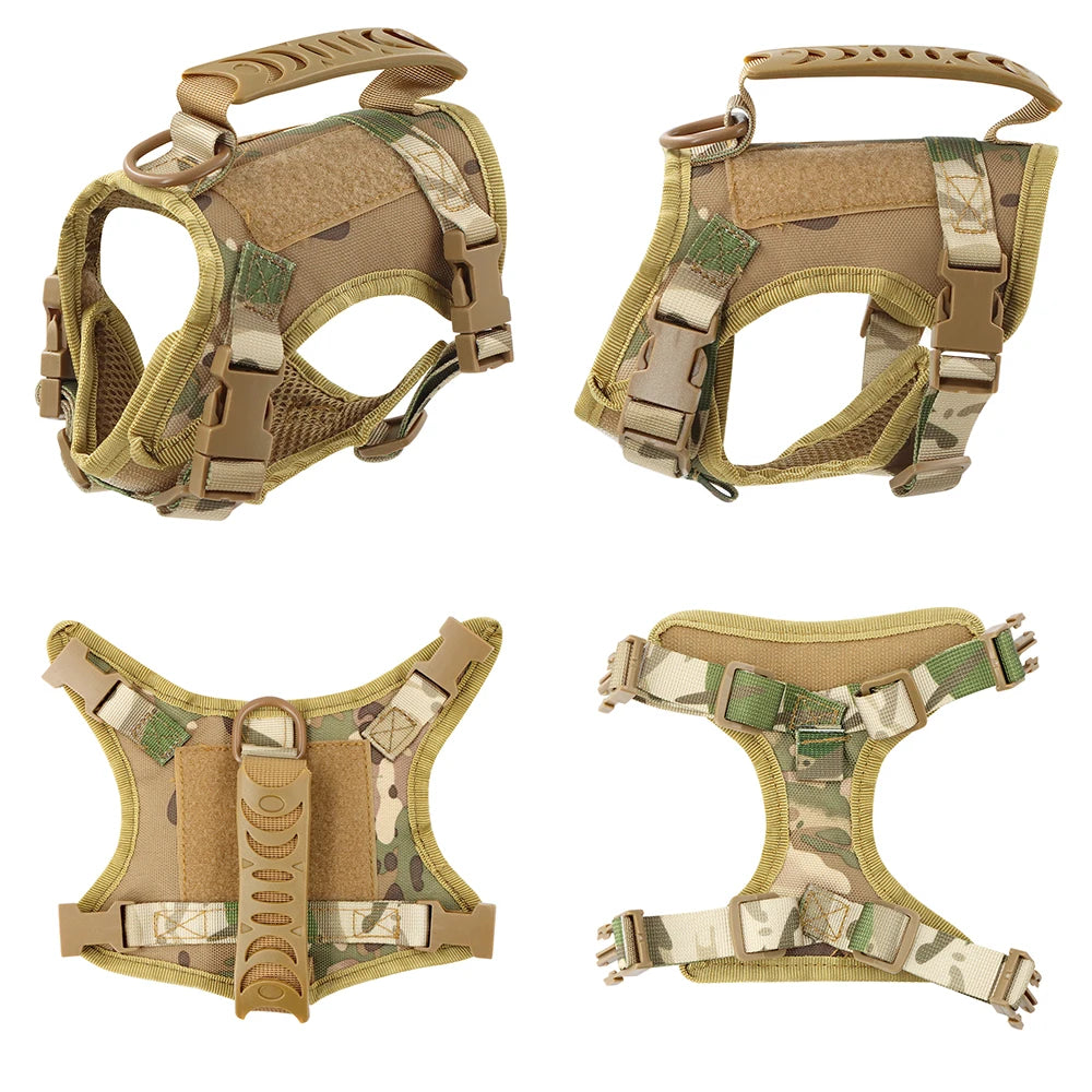 Tactical Cat Harness and Leash Set For Walking Escape Proof Pet Vest Harness Soft Mesh With Control Handle For Cats Small Dogs
