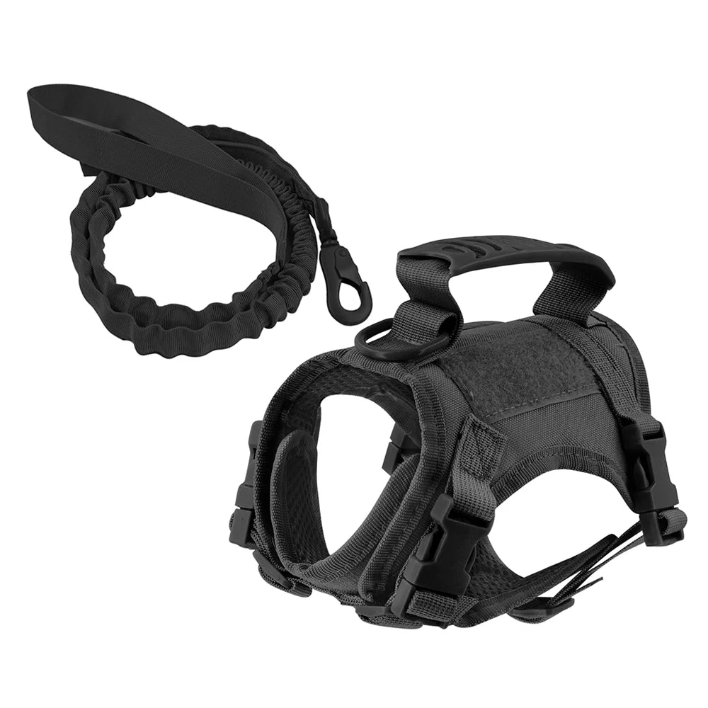 Tactical Cat Harness and Leash Set For Walking Escape Proof Pet Vest Harness Soft Mesh With Control Handle For Cats Small Dogs