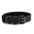Adjustable Military Dog Collar Metal D-Ring and Buckle Working Dog Collar, Five-Level Adjustment for Medium and Large Dogs