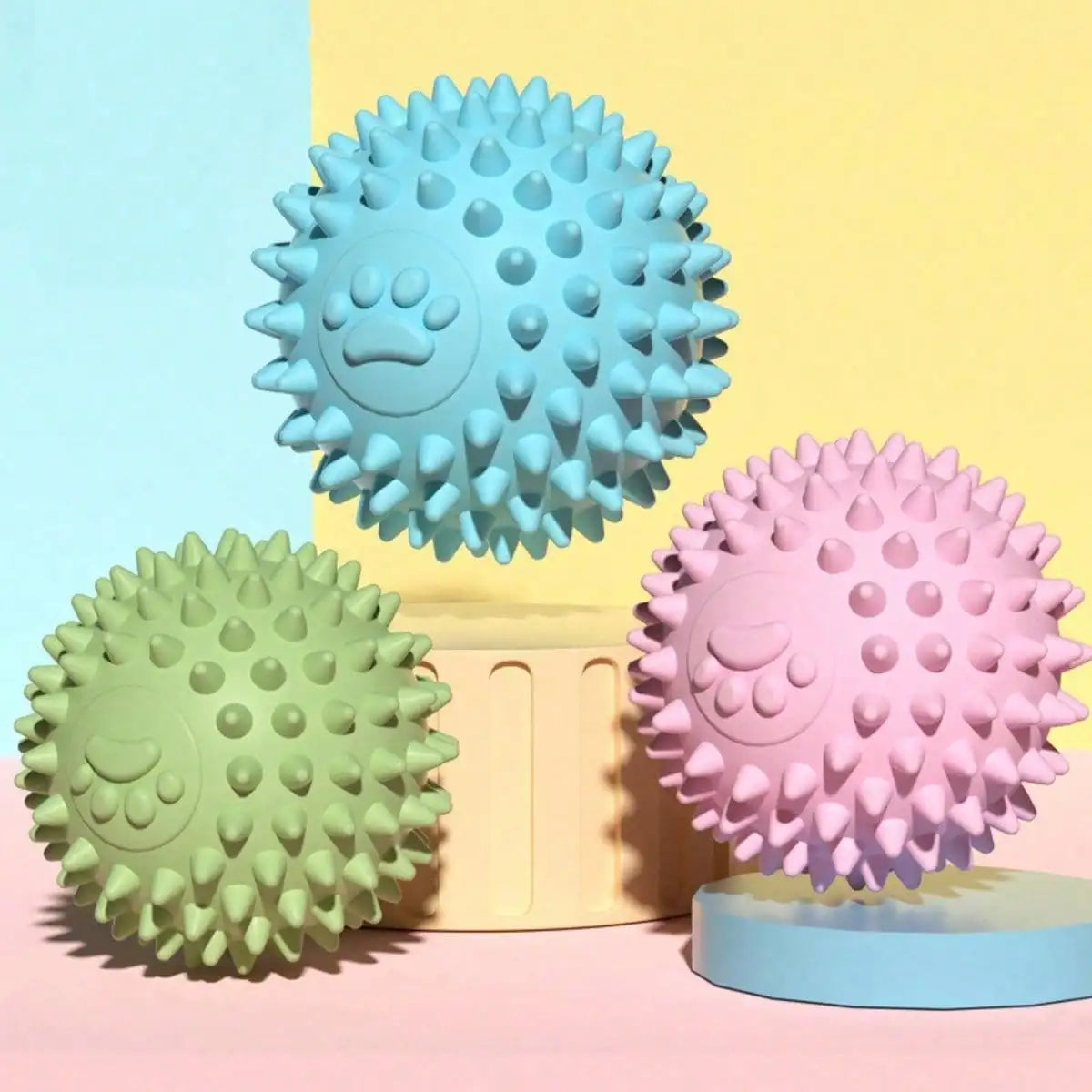 Dog Chewing Toy Interactive Rubber Ball for Small Large Dog Cat Pet Tooth Cleaning Indestructible Footprint Ball Pet Accessories