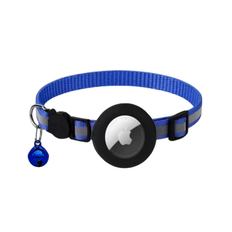 Reflective Breakaway Airtag Cat Collar 0.4Inch Adjustable with Holder Bell for Kitten Small Cat Daily Use Without Locator