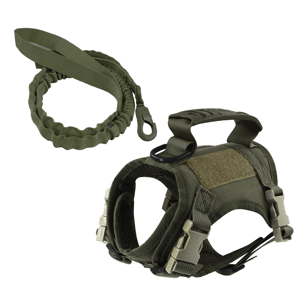 Tactical Cat Harness and Leash Set For Walking Escape Proof Pet Vest Harness Soft Mesh With Control Handle For Cats Small Dogs