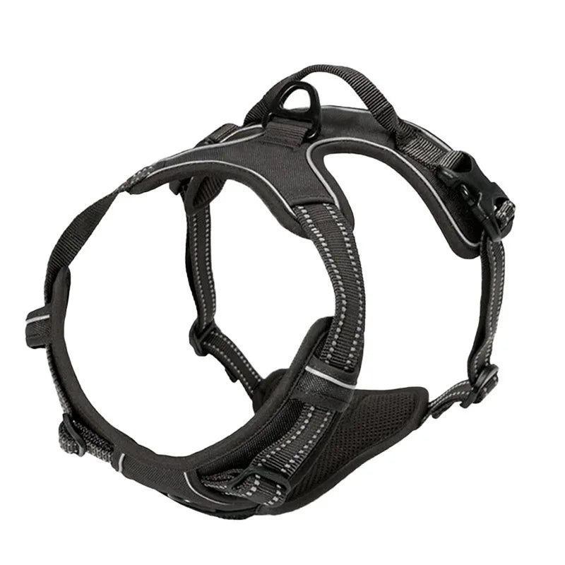 Dog Harness for Large Dogs No Pull Pet Harness with Soft Padded Handle Adjustable Reflective Vest with 2 Leash Clips